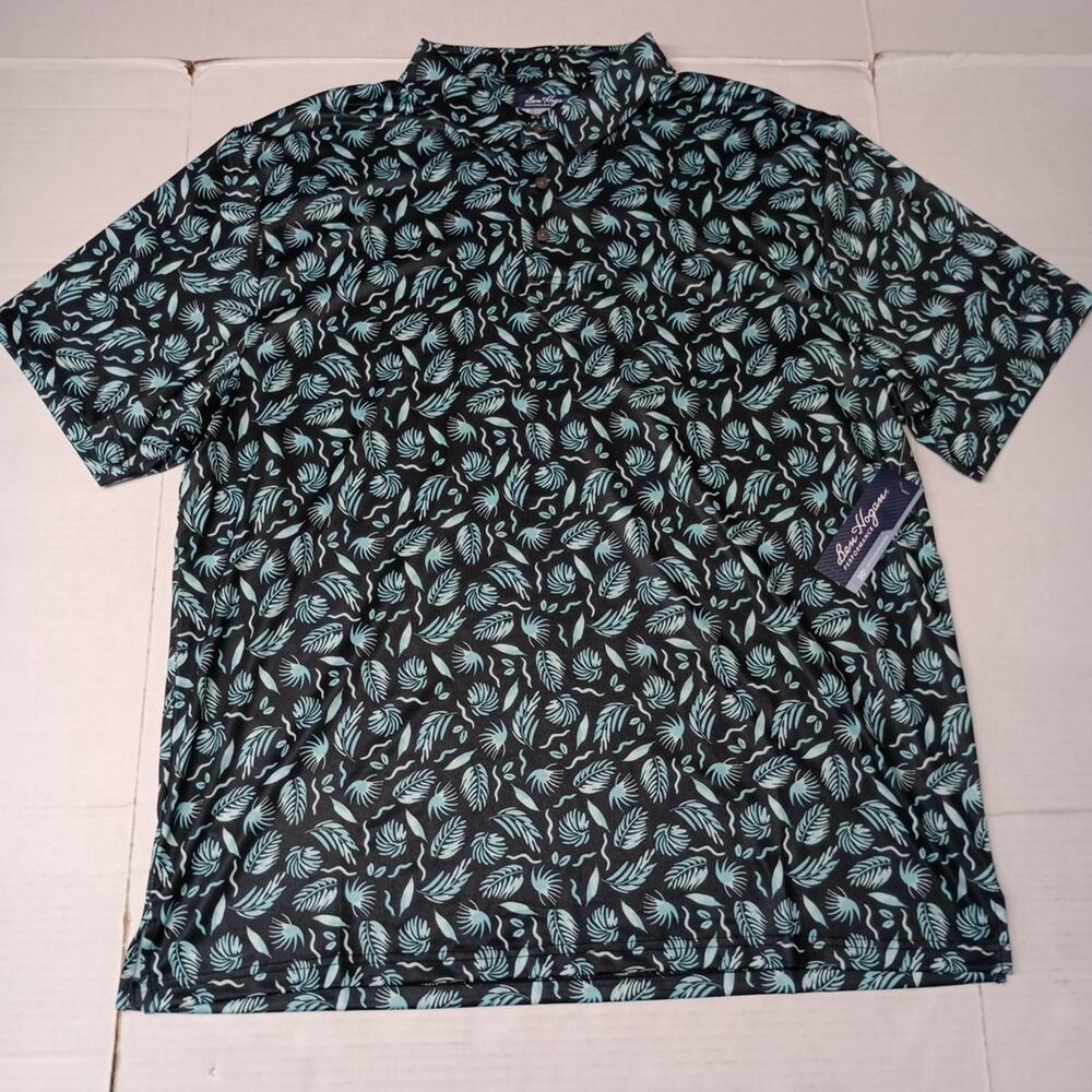 Ben Hogan Performance Polo Shirt Men's Size XL 46/48 Floral Print Fabric UPF 15